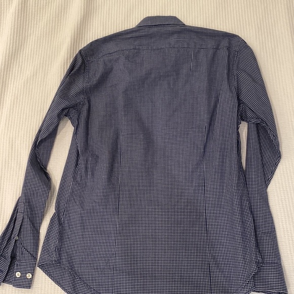 Theory Men's Button Down Dress Shirt - Blue and white check pattern - S - Picture 4 of 5